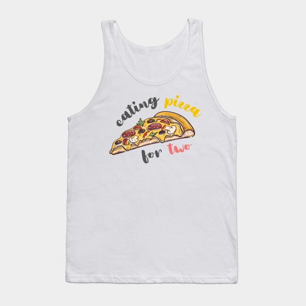 Cool Vintage Eating Pizza For Two | Pizza Slice Tank Top by casualism